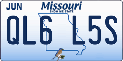 MO license plate QL6L5S