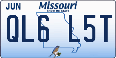 MO license plate QL6L5T