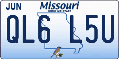 MO license plate QL6L5U