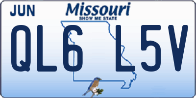 MO license plate QL6L5V