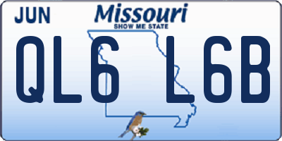MO license plate QL6L6B