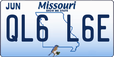MO license plate QL6L6E