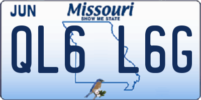 MO license plate QL6L6G