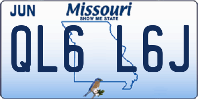 MO license plate QL6L6J