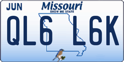 MO license plate QL6L6K