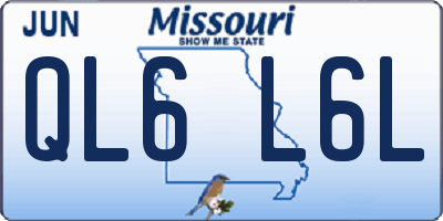 MO license plate QL6L6L