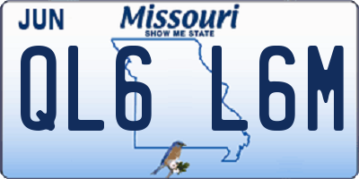 MO license plate QL6L6M