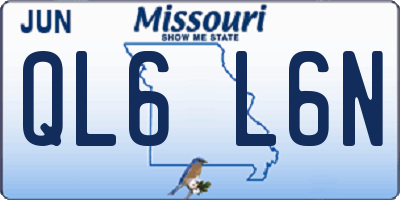 MO license plate QL6L6N