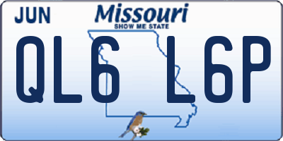 MO license plate QL6L6P