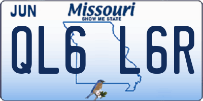 MO license plate QL6L6R