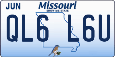 MO license plate QL6L6U
