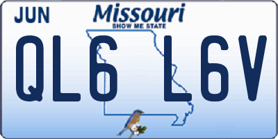 MO license plate QL6L6V