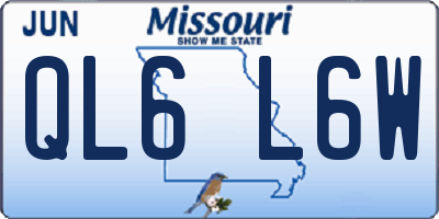 MO license plate QL6L6W