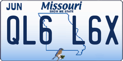 MO license plate QL6L6X