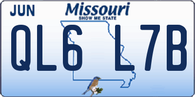 MO license plate QL6L7B