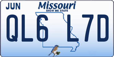 MO license plate QL6L7D