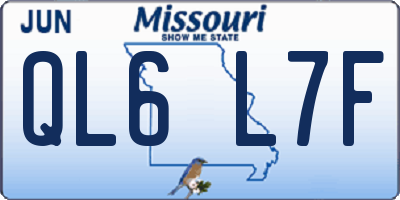 MO license plate QL6L7F