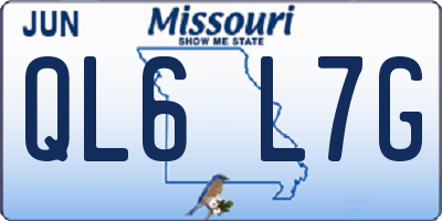 MO license plate QL6L7G