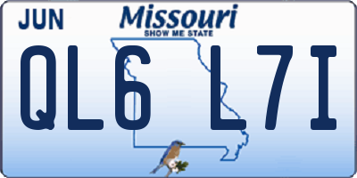 MO license plate QL6L7I