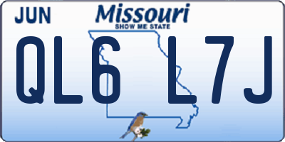 MO license plate QL6L7J