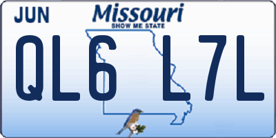 MO license plate QL6L7L