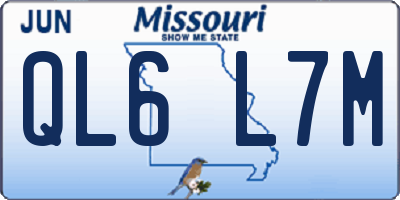 MO license plate QL6L7M