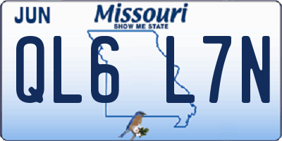 MO license plate QL6L7N