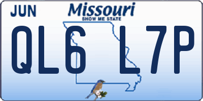 MO license plate QL6L7P