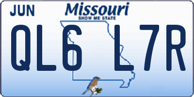 MO license plate QL6L7R