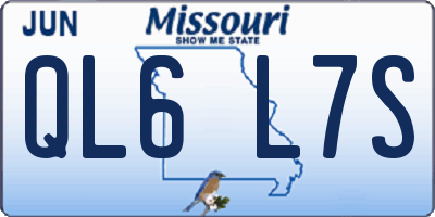 MO license plate QL6L7S