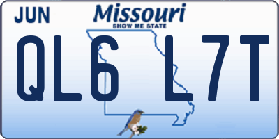 MO license plate QL6L7T