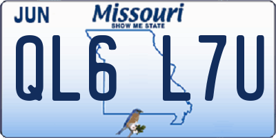 MO license plate QL6L7U