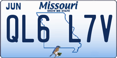 MO license plate QL6L7V