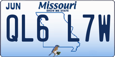 MO license plate QL6L7W