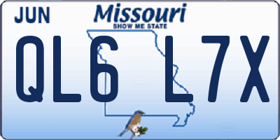 MO license plate QL6L7X