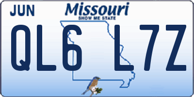 MO license plate QL6L7Z