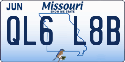 MO license plate QL6L8B