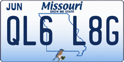 MO license plate QL6L8G