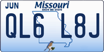 MO license plate QL6L8J