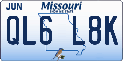 MO license plate QL6L8K