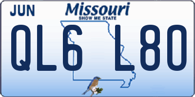 MO license plate QL6L8O