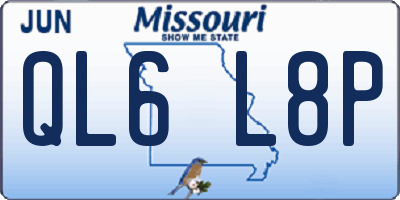 MO license plate QL6L8P