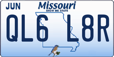 MO license plate QL6L8R