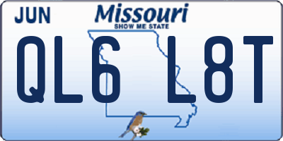 MO license plate QL6L8T