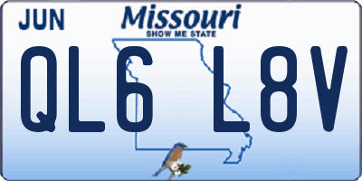 MO license plate QL6L8V