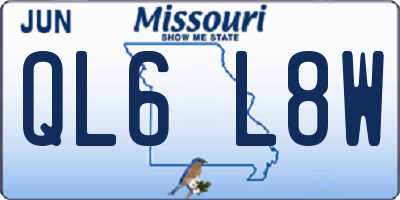 MO license plate QL6L8W