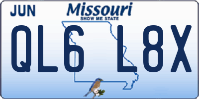 MO license plate QL6L8X