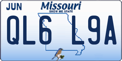 MO license plate QL6L9A