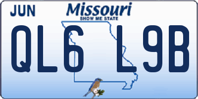 MO license plate QL6L9B