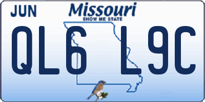 MO license plate QL6L9C